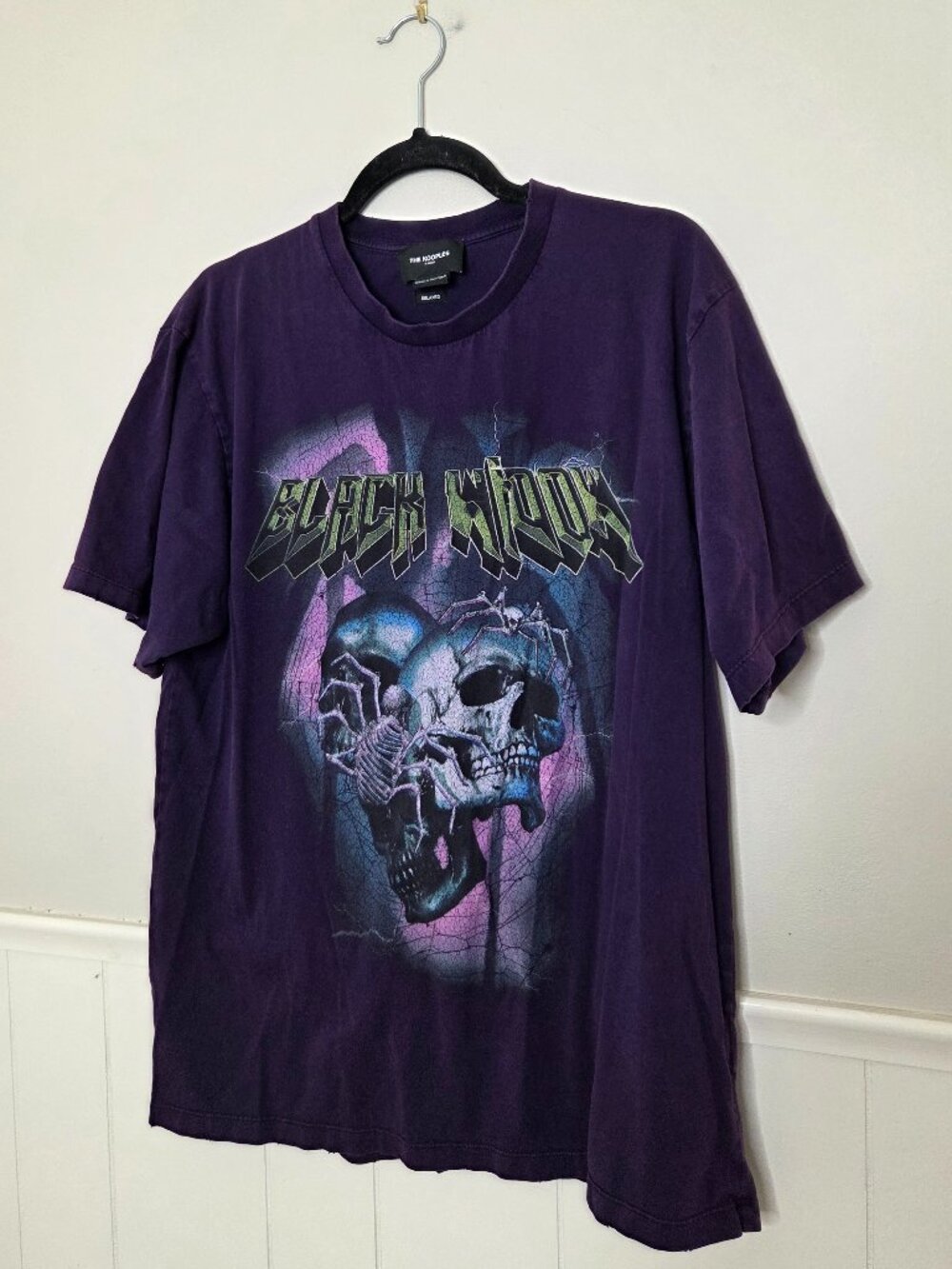 THE KOOPLES Paris Heavyweight Streetwear Black Widow Graphic Shirt